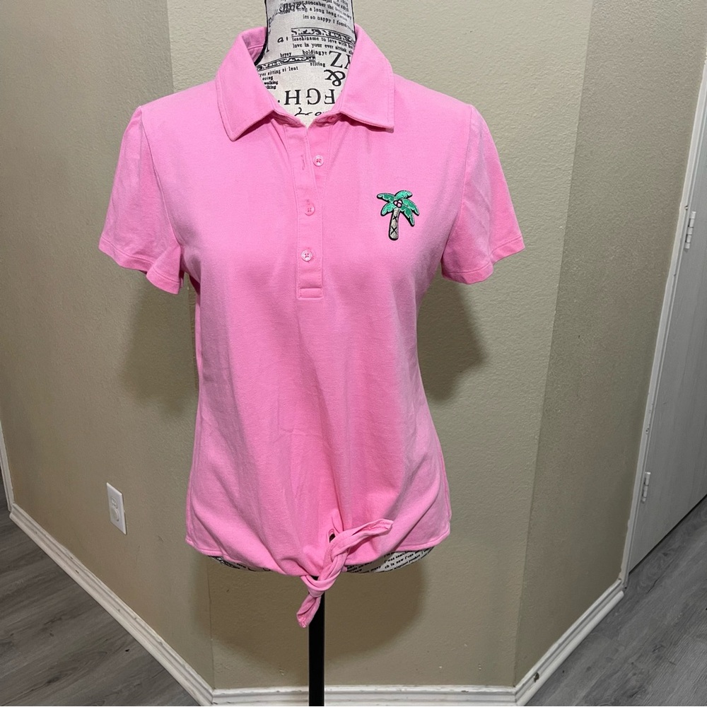 Talbots Pink Polo Style Shirt with Palm Tree Embroidery
Iowa - Picture 1 of 11